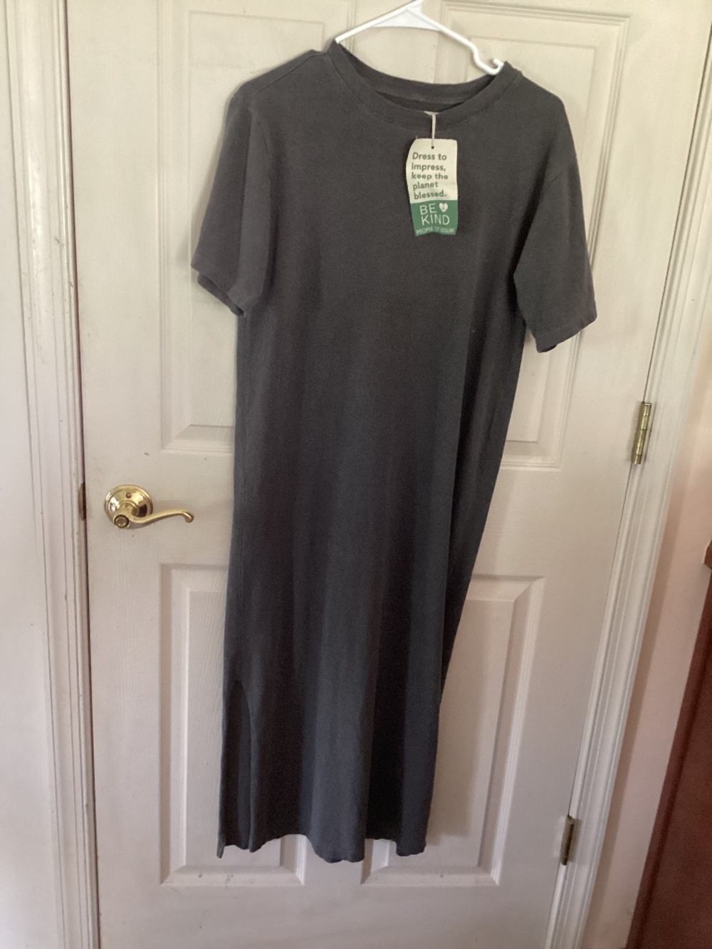 NWT PEOPLE OF LEISURE GREY T SHIRT DRESS small oversized
